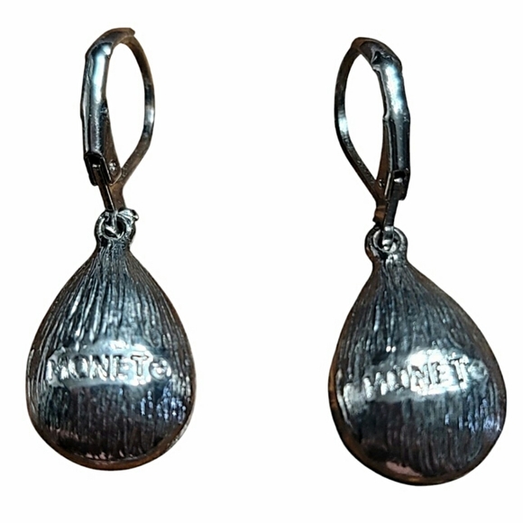 Monet Blue Dangle Teardrop Earrings - Picture 5 of 7